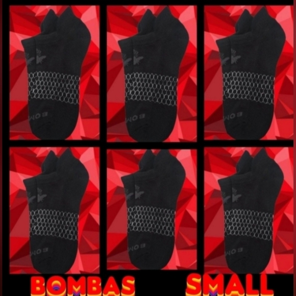 Bombas Accessories - Bombas Ankle Socks Small 6 Pair Womens Honeycomb Black/Grey BNWT